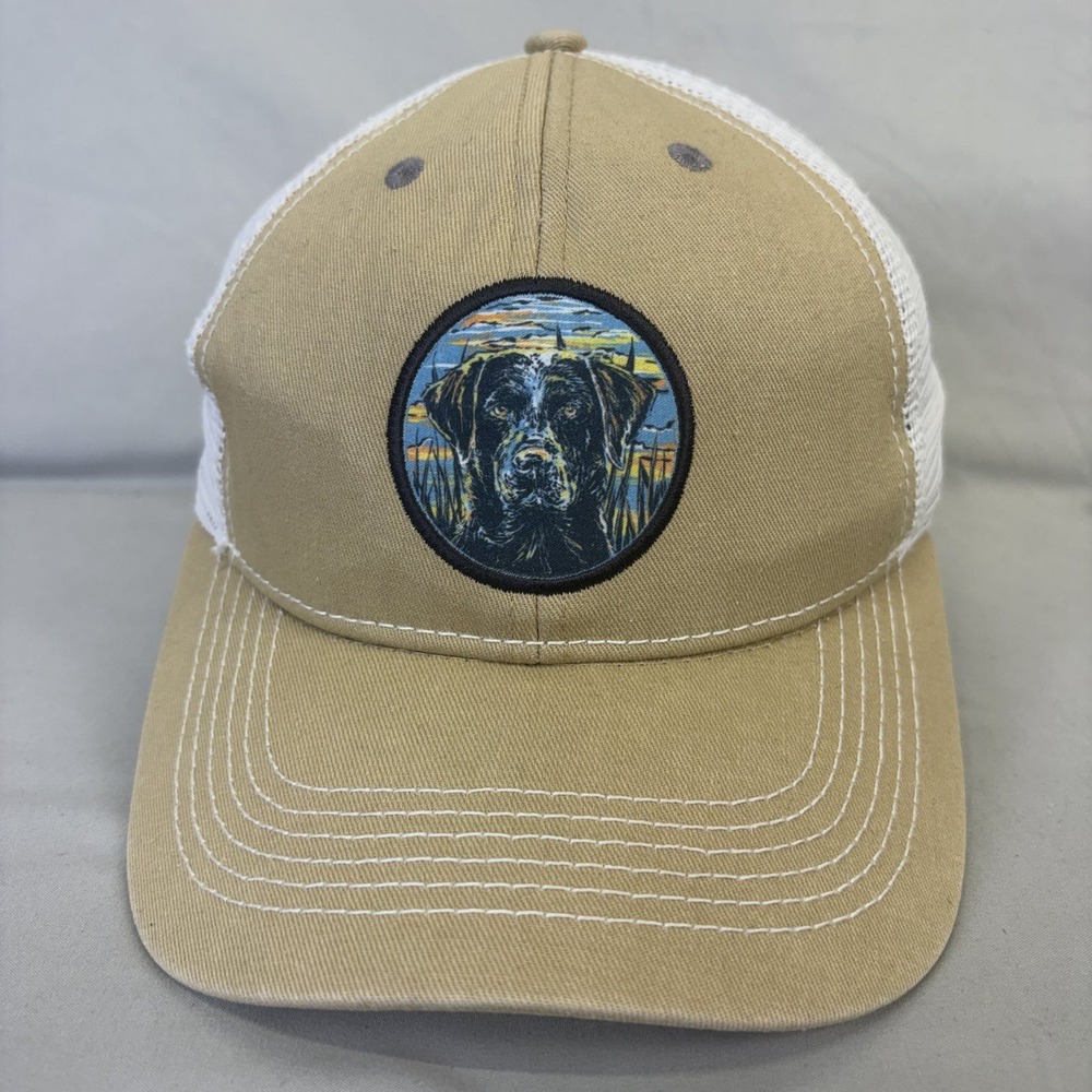 Southern Lure Trucker Hat Lab Dog Patch Mens OSFM Tan White Snapback Cap